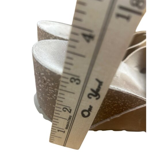 A.Giannetti Womens Tan Leather Wedge Sandals Size 7 - Picture 3 of 5